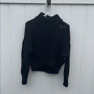 Black Turtleneck Knit Sweater